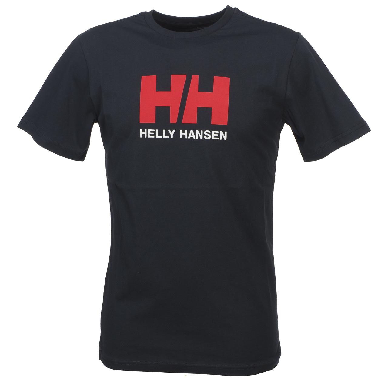 Short Sleeve T-Shirt Helly Hansen H. H. Hh Logo Navy Mc Tee Blue 16264 - Ne...
