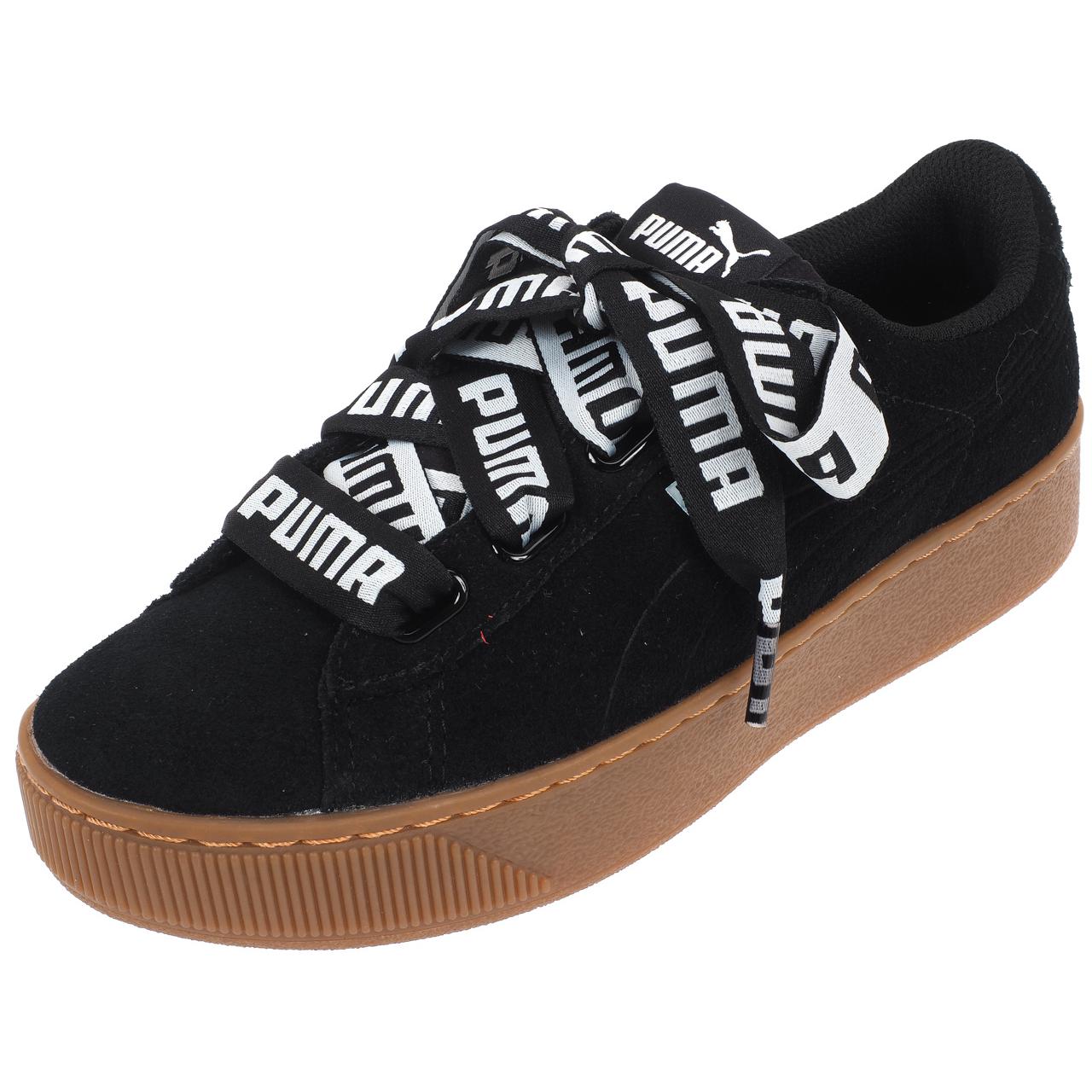 Chaussures basses cuir ou simili Puma Vikky platform ribbon blk Noir 44443 Neu Chaussures basses cuir ou simili Puma Vikky platform ribbon blk Noir 44443 Neu