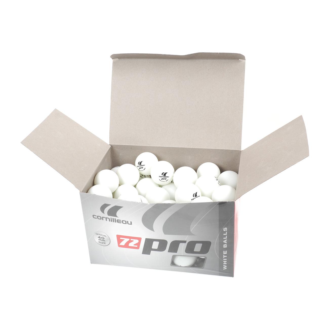 CORNILLEAU Pro Balles de tennis de table-Boîte de 72 Blanc